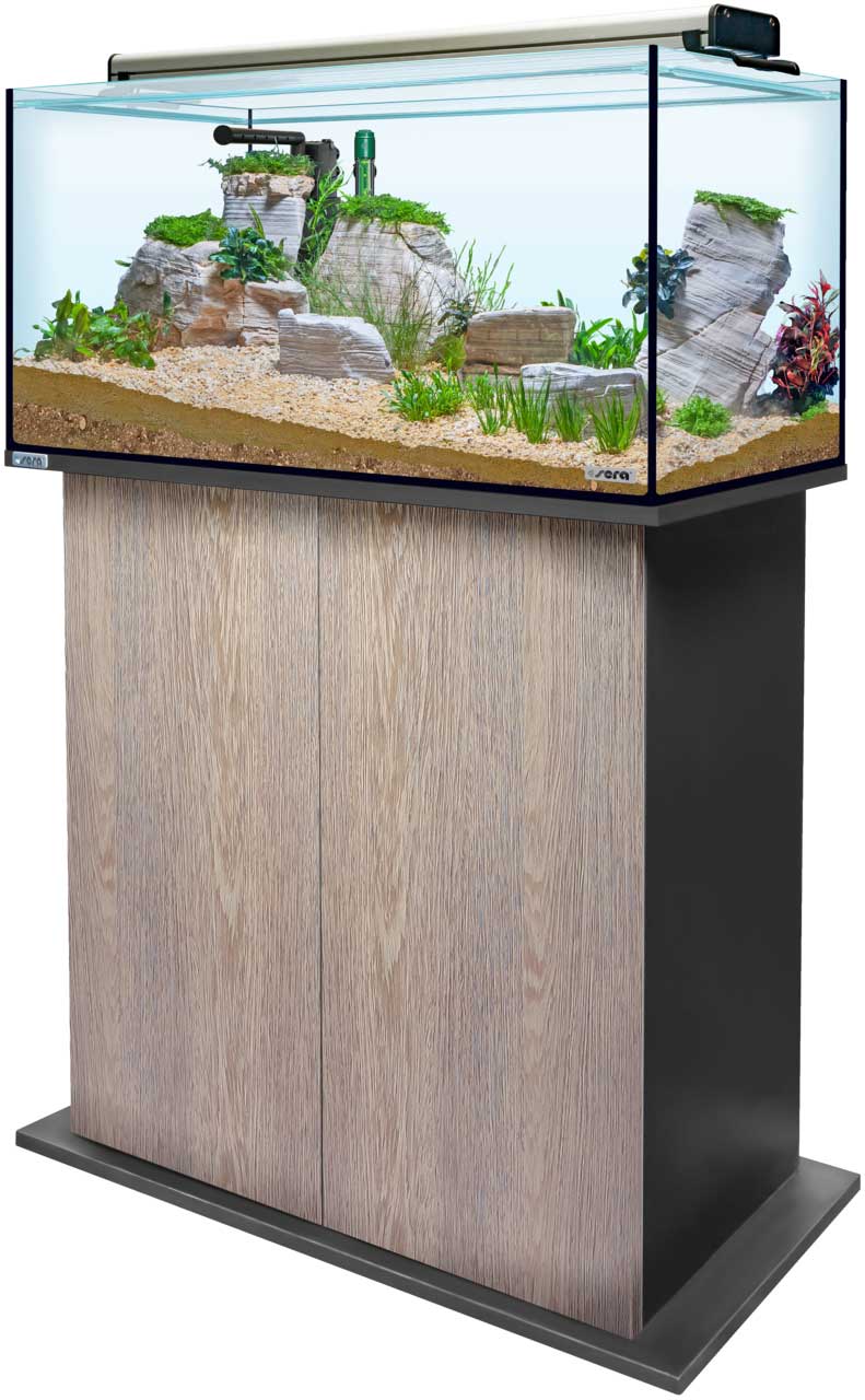 Sera AquaTank 128L -Fixture-80cm Schrank-Silver Oak