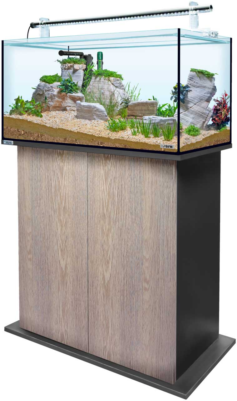 Sera AquaTank 128L -Tube Holder-80cm Schrank-Silver Oak